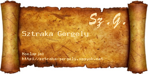 Sztraka Gergely névjegykártya